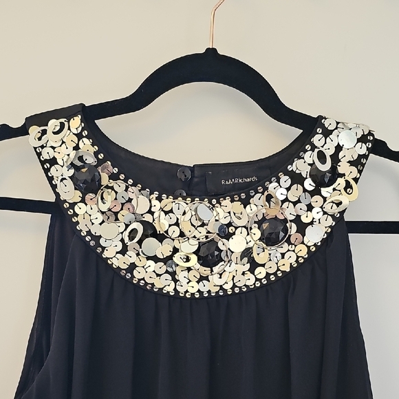 R&M Richards Black Midi Dress Size M - Picture 3 of 9